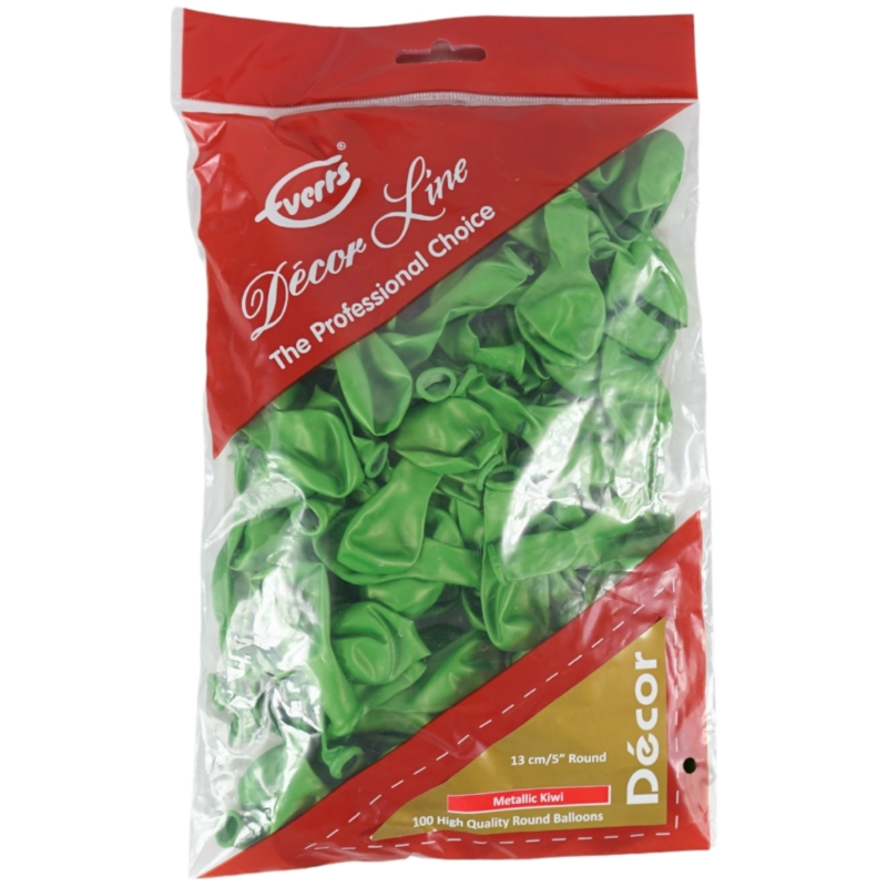 Everts ballonnen Metallic kiwi groen 13 cm 100 stuks