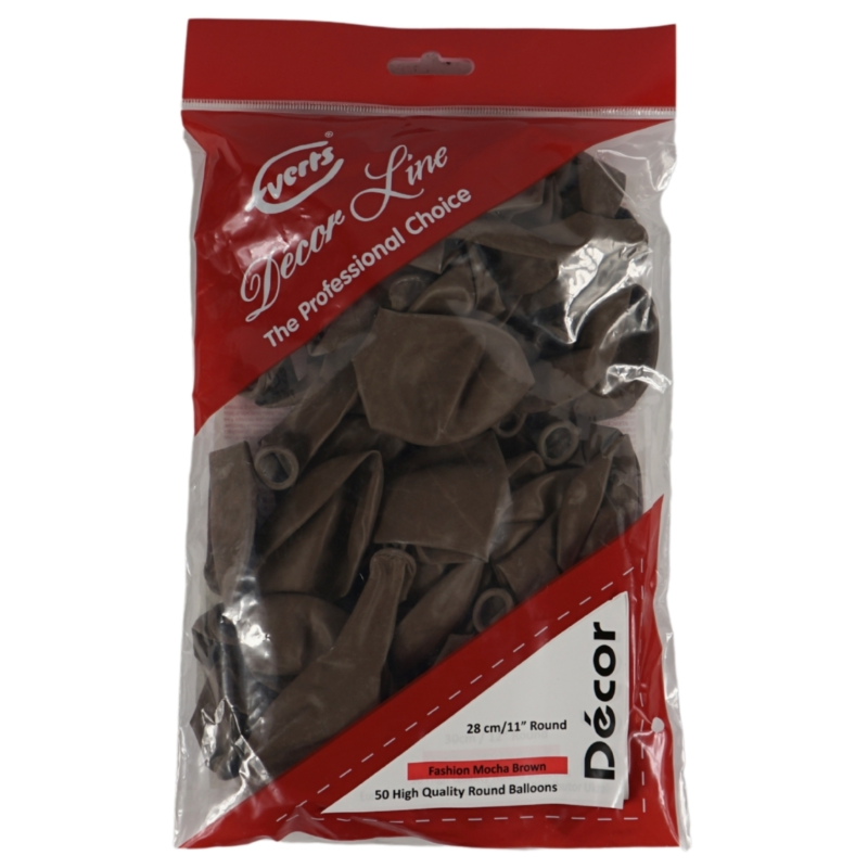 Everts ballonnen Décor bruin 28 cm 50 stuks