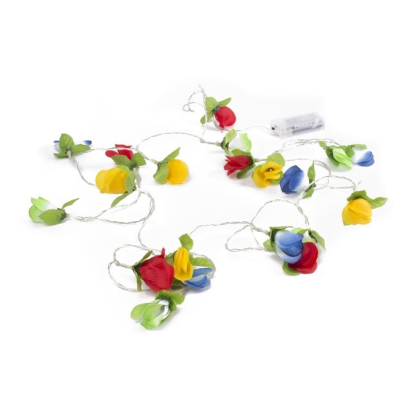 Fiets bloemenslinger met verlichting op batterij 225 cm