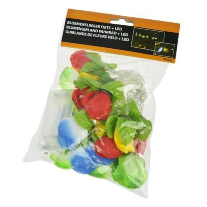 Fiets bloemenslinger met verlichting op batterij 225 cm