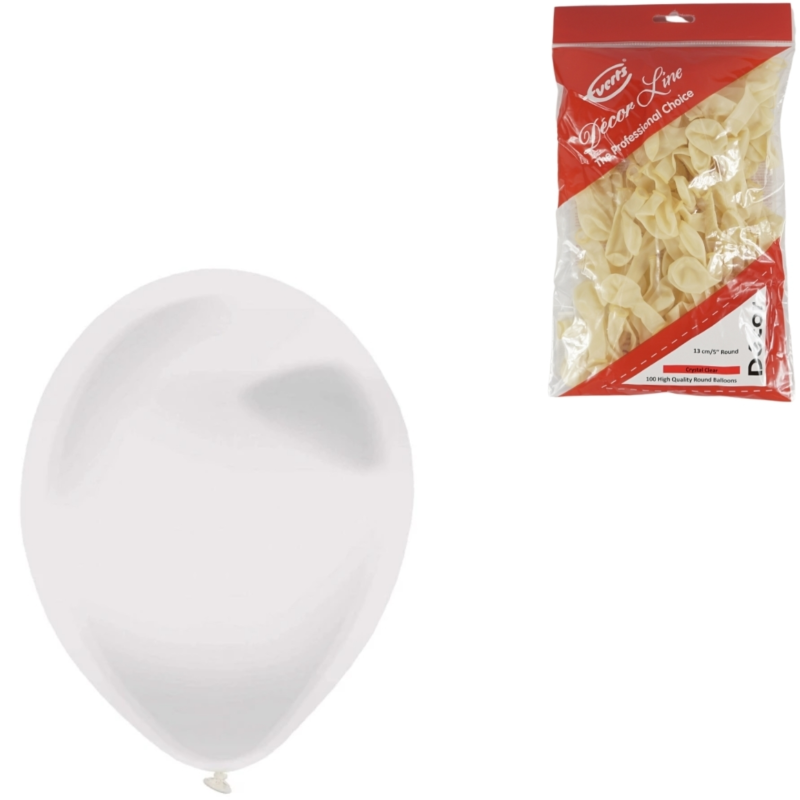 Everts Ballons Decor Kristallklar 13 cm 100 Stück