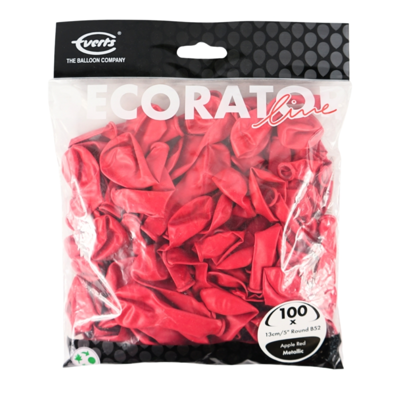 Everts ballonnen Metallic rood 13 cm 100 stuks