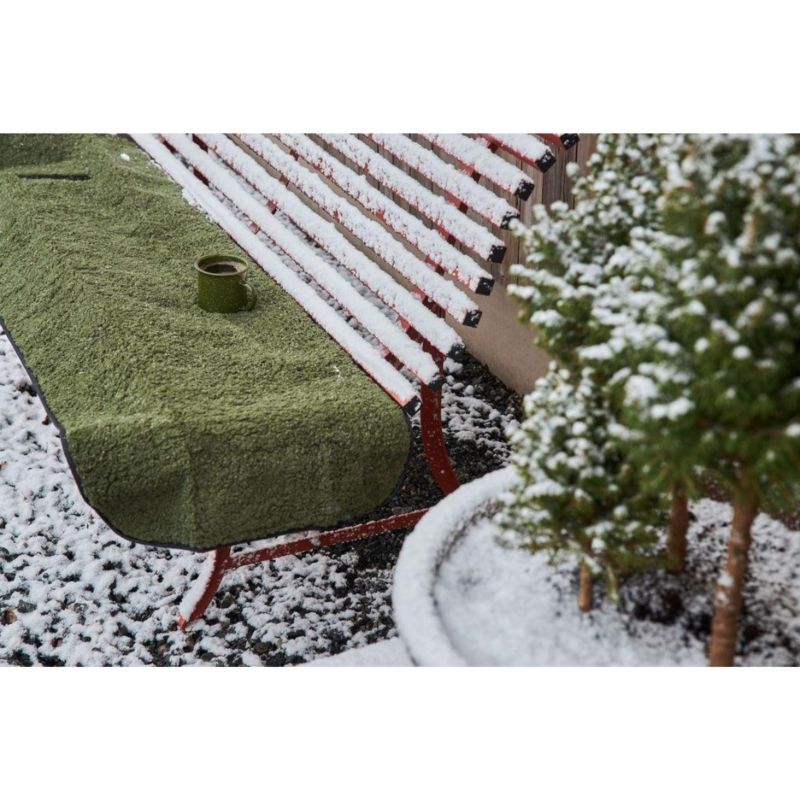 Sagaform plaid met zitmat teddy groen 150 x 50 cm