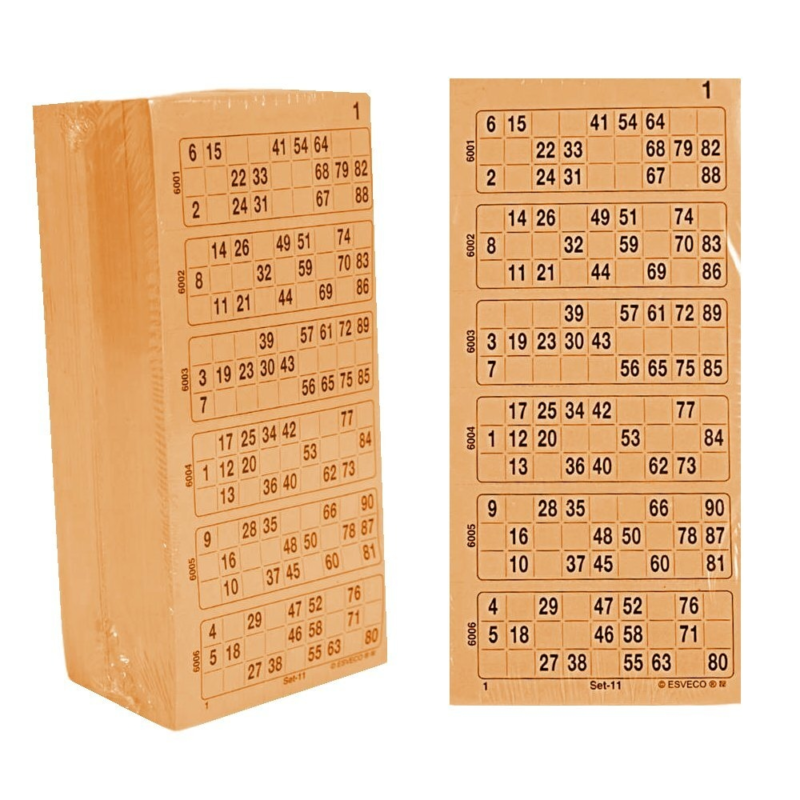 60057 Bingokarten 1-90 perforiert 7 dick einzeln