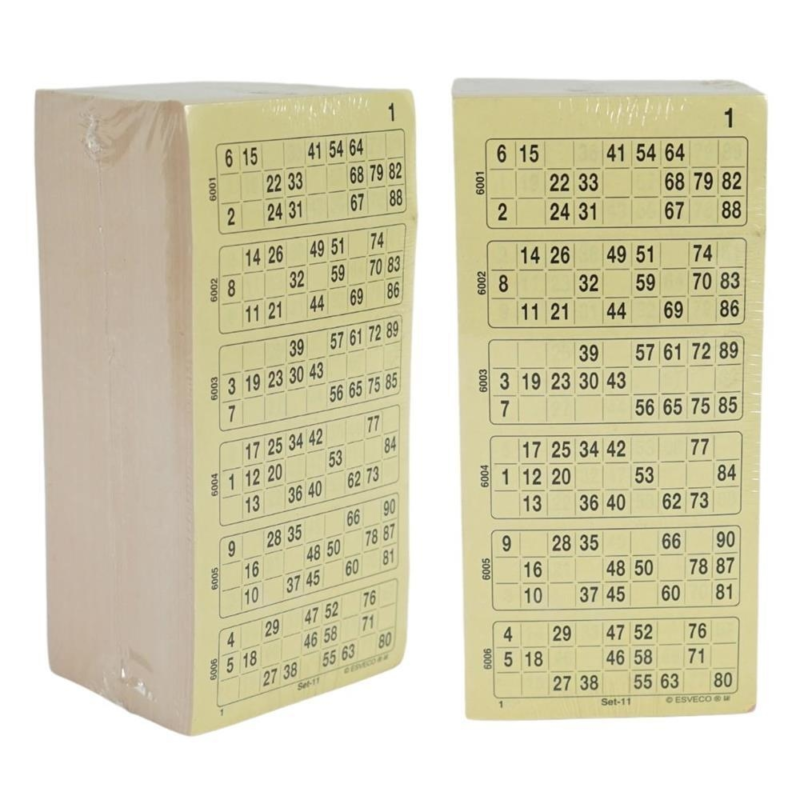 400186 Bingokaarten 1-90 geperforeerd 10 dik enkel