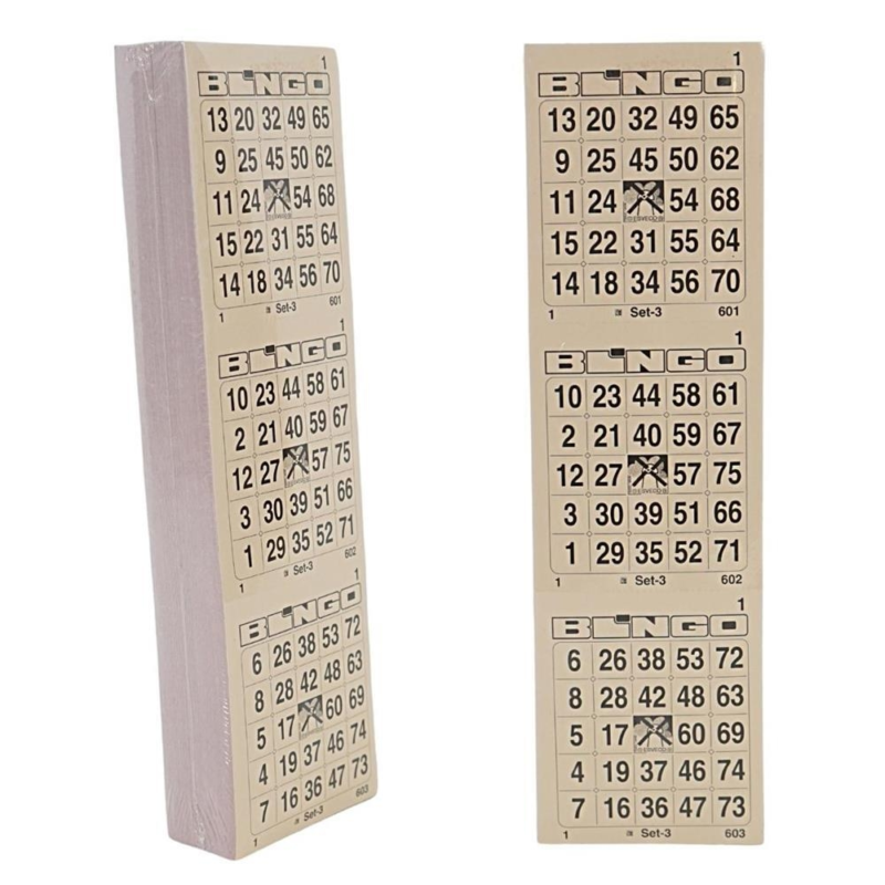 400029 Bingokaarten 1-75 geperforeerd 4 dik enkel