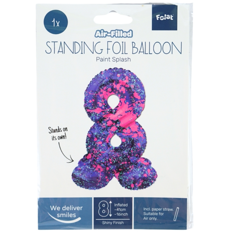 Folat folieballon staand 2 Paint splash 41 cm