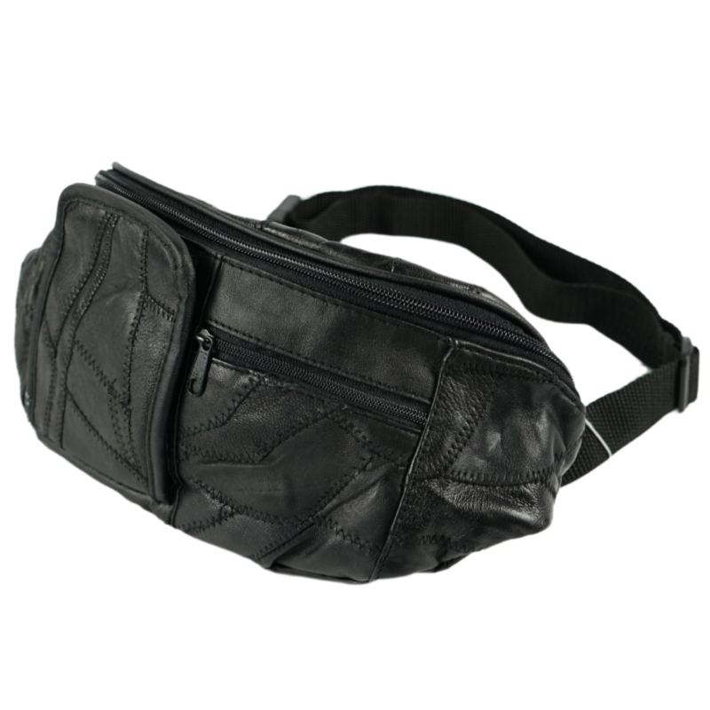 Heuptas 3 vakken leer 36 cm