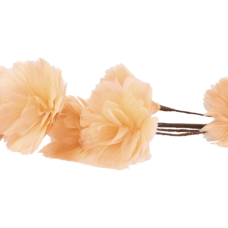 Kunsttak Feather bloemen perzik 95 cm