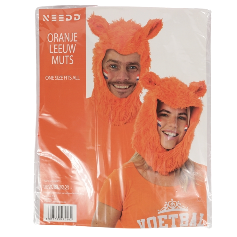 Muts leeuw oranje one size