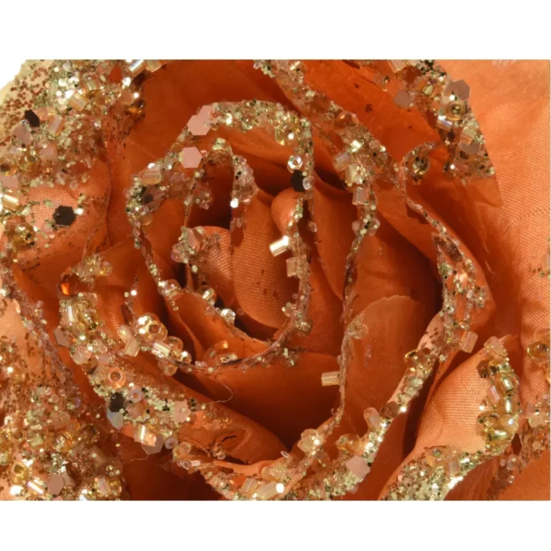 Everlands roos op clip oranje 14,5 cm