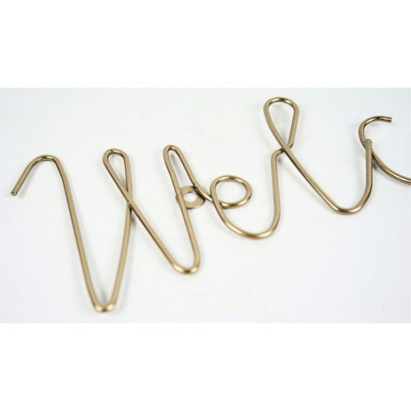 Wanddecoratie letters Welcome metaal  goudkleurig 29,5 cm