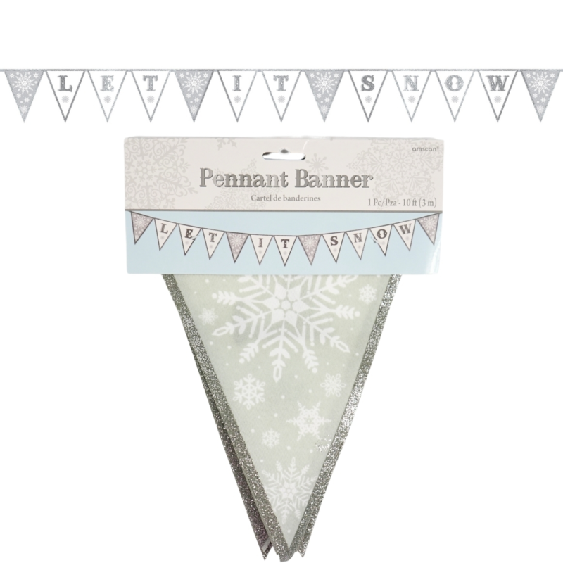 Vlaggenlijn Let it Snow textiel 3 m