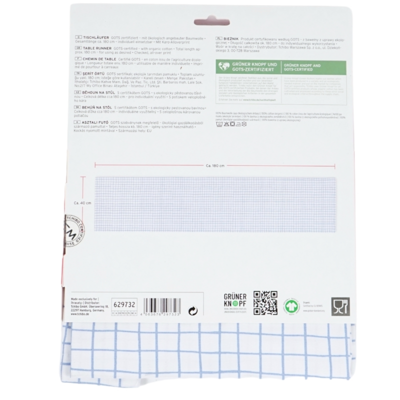 (R) Tchibo Tischläufer blau/weiß 180 x 40 cm VE46