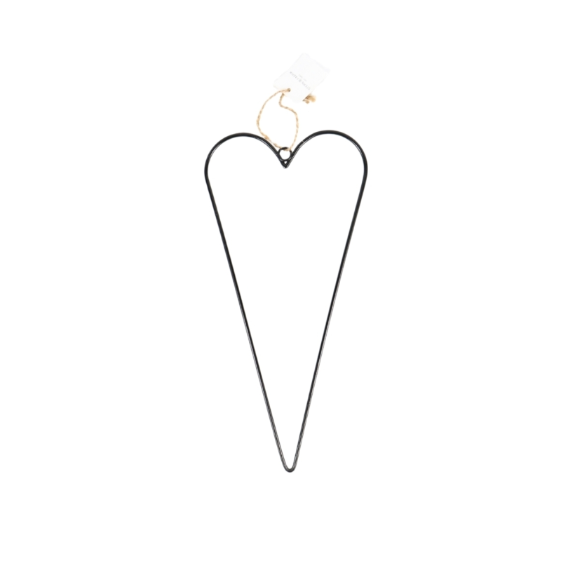 Stern Fabrik decoratie hart metaal zwart 30 cm