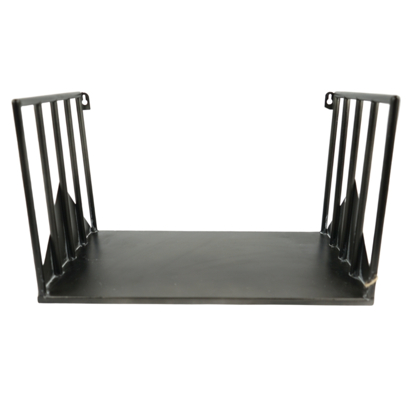 Wandrek metaal zwart 52 cm set van 3