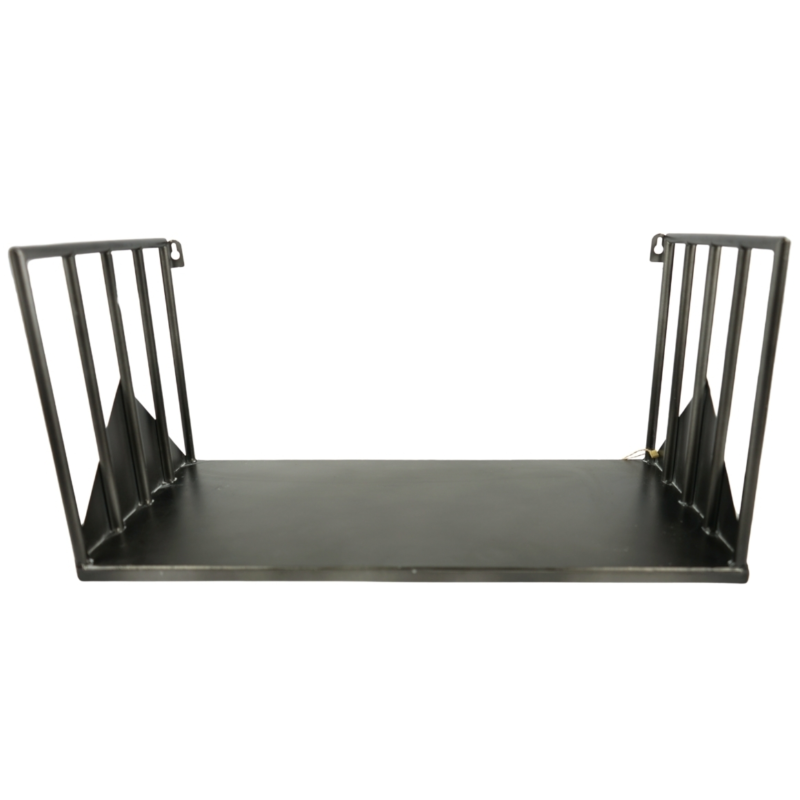 Wandrek metaal zwart 52 cm set van 3