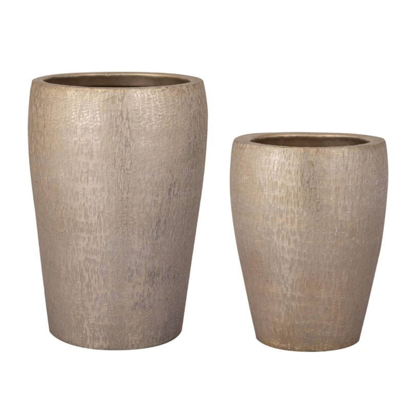 PTMD Blumentopf Mialee Aluminium champagnerfarben 52 cm 2er Set