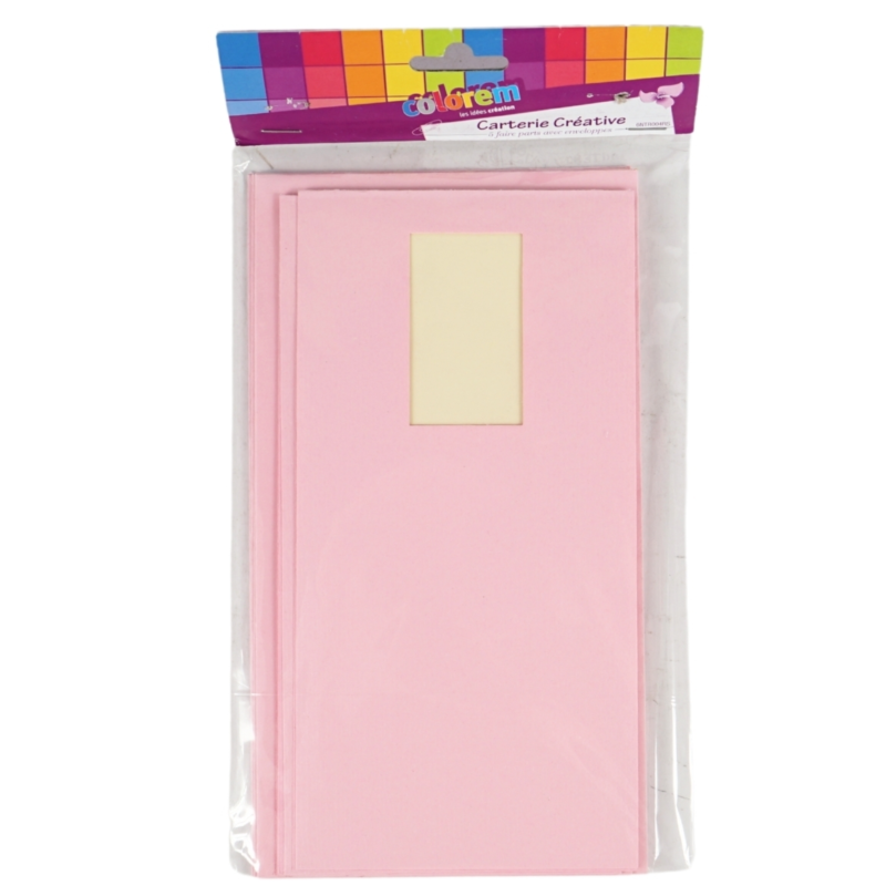 Einladungskarten und umschläge rosa 5 stück