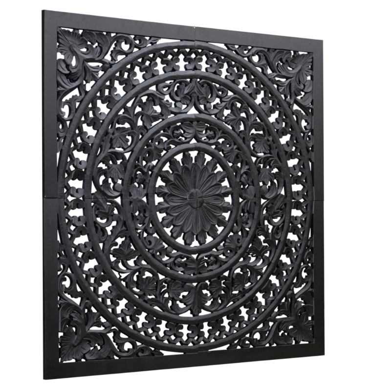 PTMD wandpaneel Akoulina zwart 120 cm 4 stuks