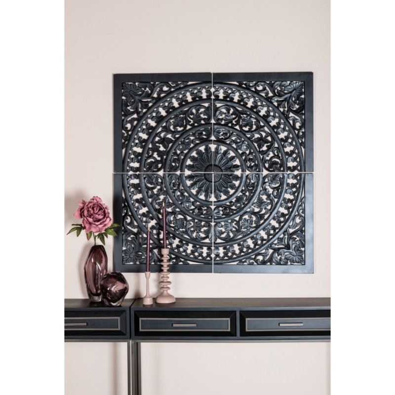 PTMD wandpaneel Akoulina zwart 120 cm 4 stuks