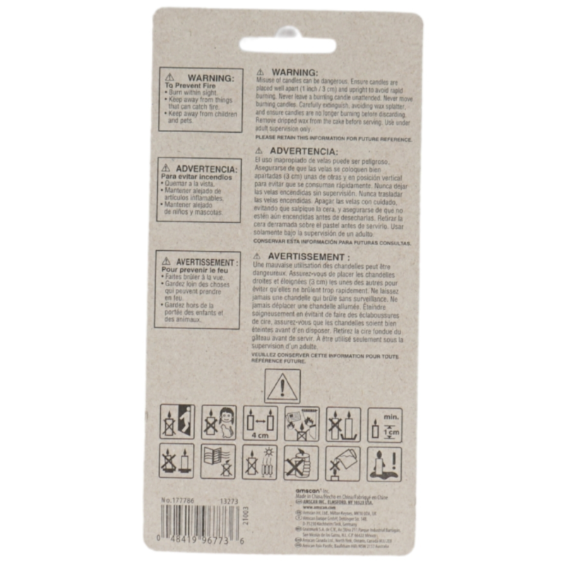 Amscan taartkaars cijfer 7 wit 13 cm