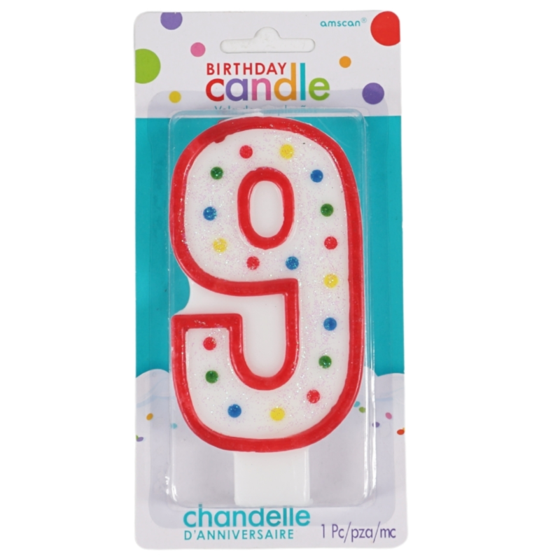 Cijferkaars 9 jaar 13,5 cm