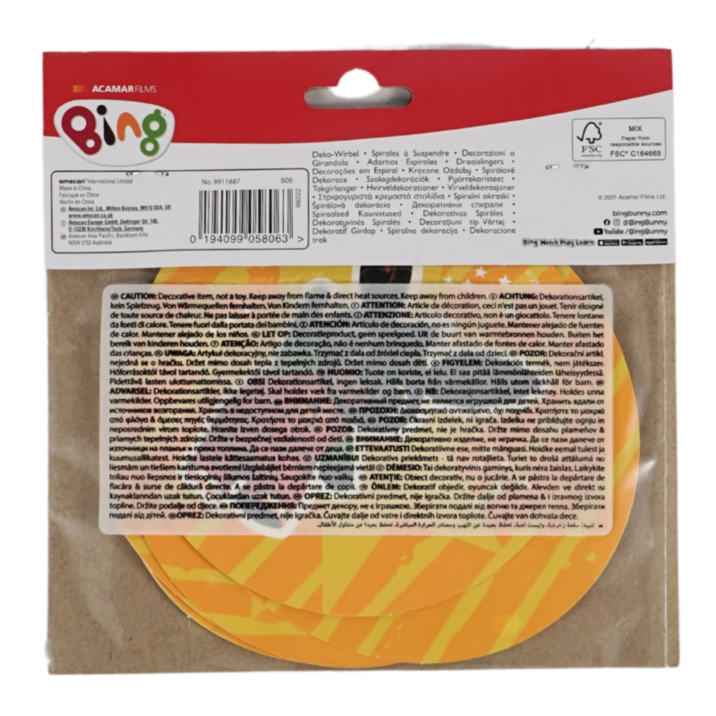 Spiraal hanger Bing 60 cm set van 6