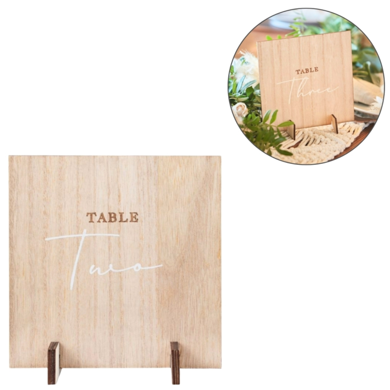 Ginger Ray tafelnummer decoratie Bruiloft hout 12 stuks