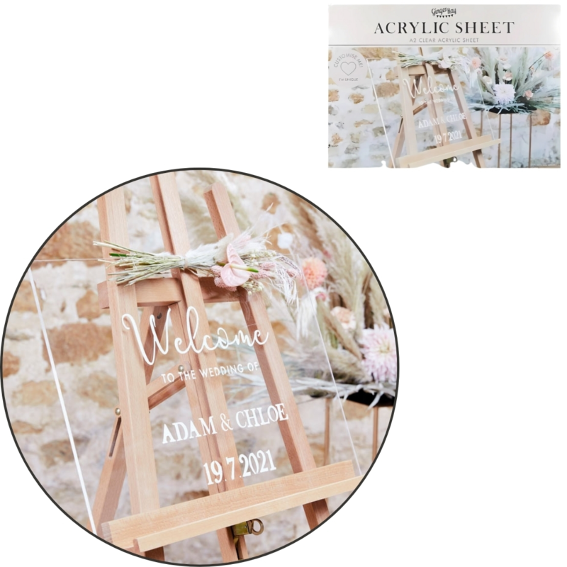 Ginger Ray welkomstbord bruiloft acryl 60 cm