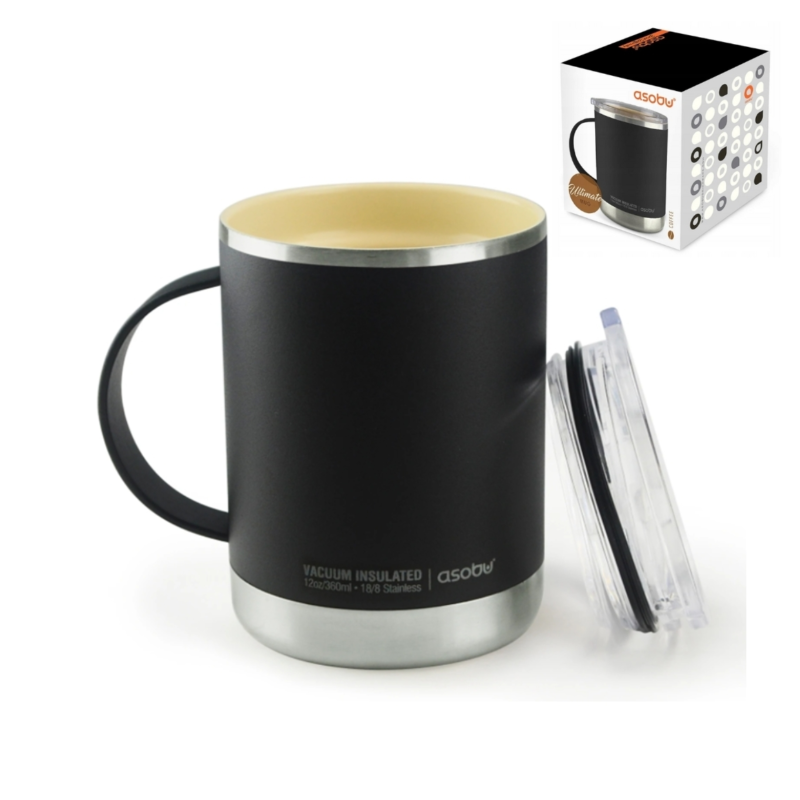 Asobu thermo koffiebeker zwart 360 ml