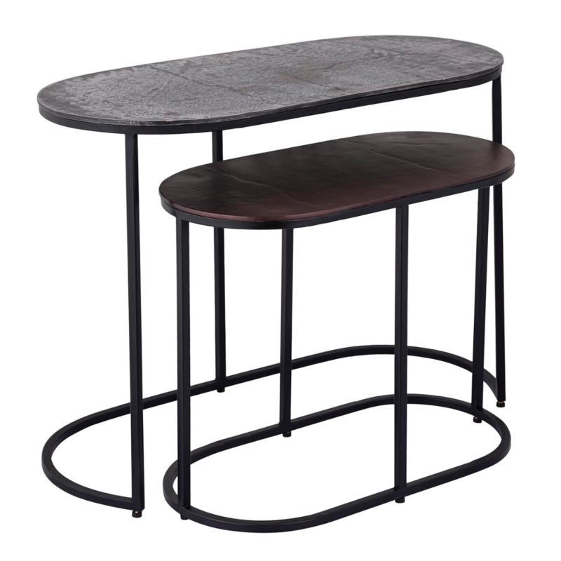 PTMD bijzettafel Janca aluminium 69 cm set van 2