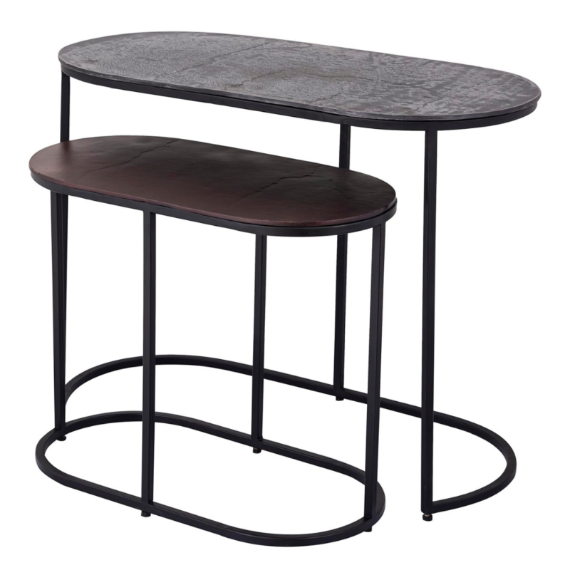 PTMD bijzettafel Janca aluminium 69 cm set van 2