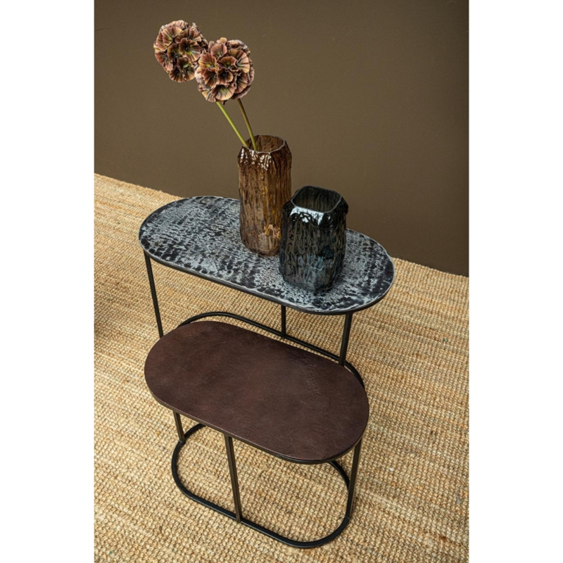 PTMD bijzettafel Janca aluminium 69 cm set van 2