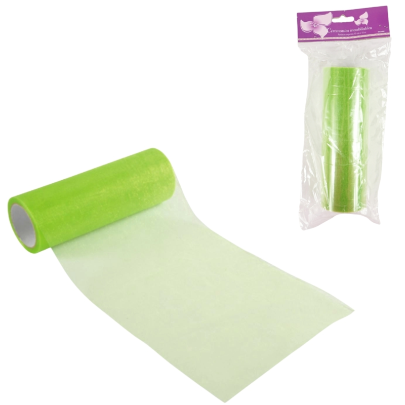 Organza op rol groen 15 cm x 10 m