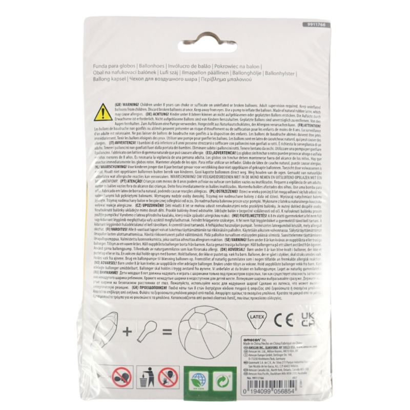 Ballonhülle mit 3 Ballons gelb/blau 27,5 cm