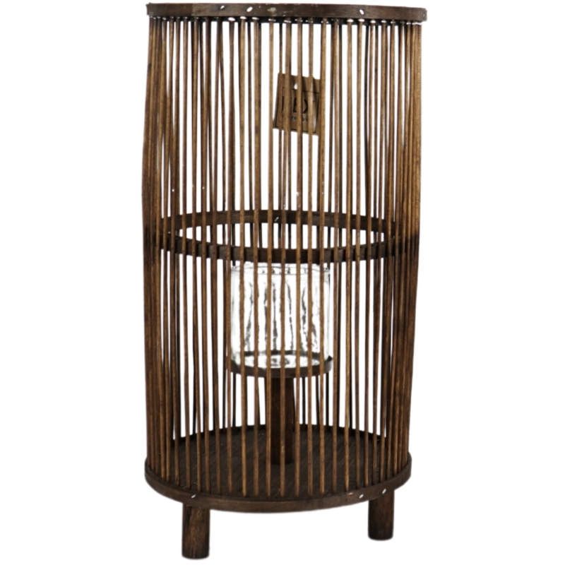 Lantaarn Saigon bruin 40,5 cm set van 2