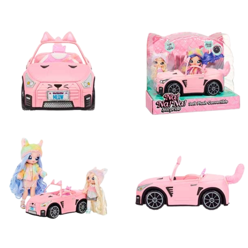 Na Na Na pluche cabrio auto roze 30 cm