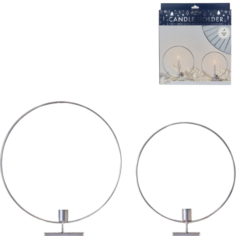 Ginger Ray kerzenhalter silberfarben 27 cm 2er set