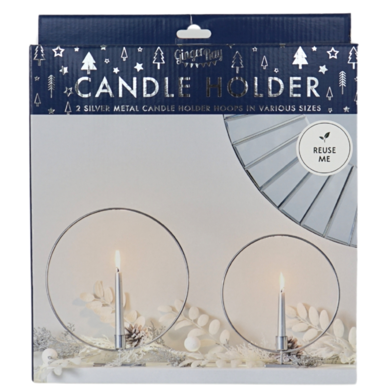 Ginger Ray kerzenhalter silberfarben 27 cm 2er set