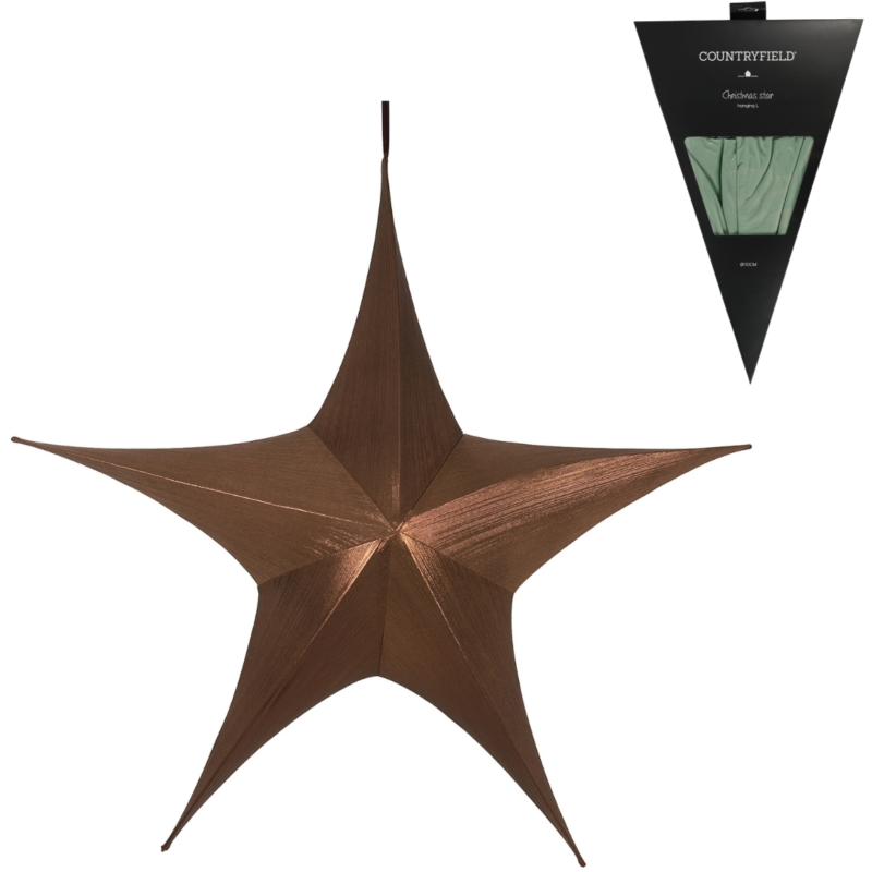 Countryfield Kersthanger ster glossy Maria L koperkleurig 110 cm