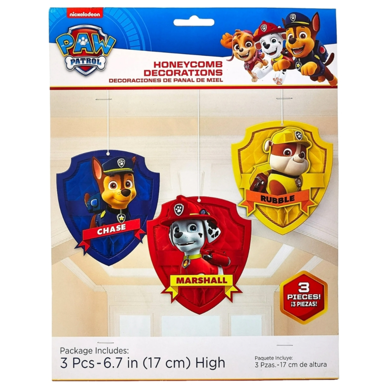 Paw Patrol Waben-Dekoball 17 cm Set mit 3 Stück