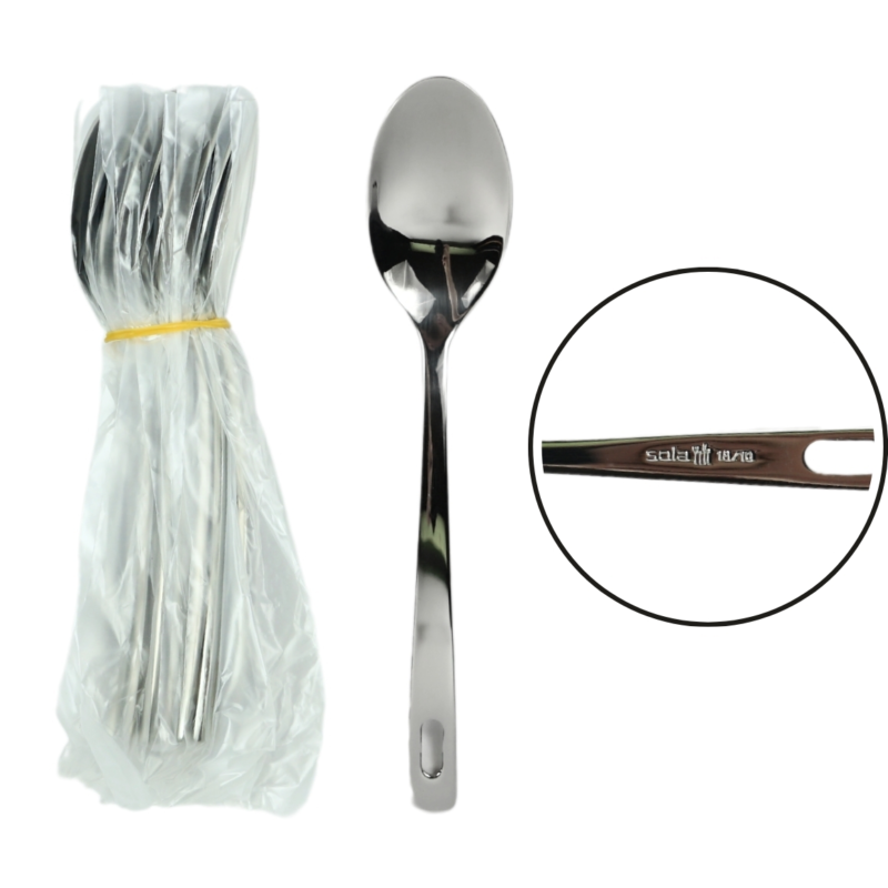 Sola cocktaillepel Capri zilverkleurig 15,3 cm