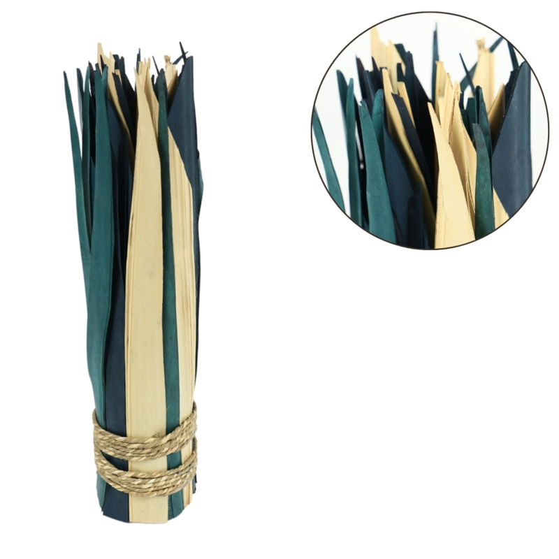 Bundel gedroogd blad blauw/beige 35 cm