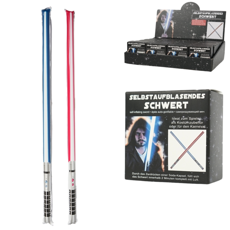 Folieballon zwaard zelfopblazend 95 cm 2 assorti