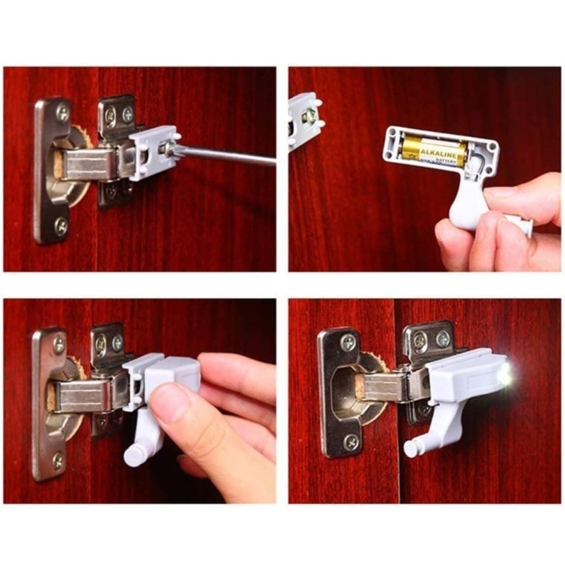 Kast scharnier verlichting LED op batterij 6,8 cm