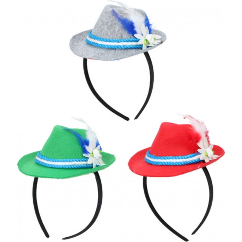Hoofdband Oktoberfest 18 cm 3 assorti