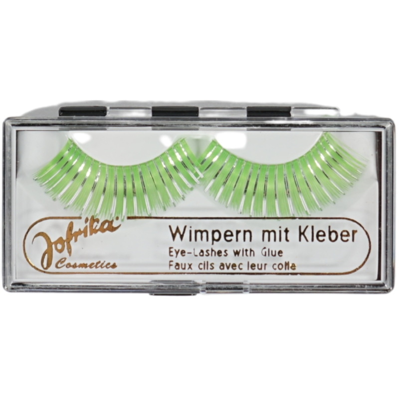 Jofrika cosmetics kunstwimpers groen/zilver 9,5 cm B-keus