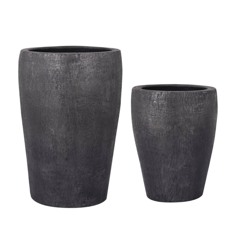 PTMD Blumentopf Mialee Aluminium anthrazit 52 cm 2er Set