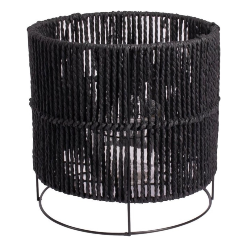 Gusta windlicht zwart 20 cm